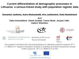 Current differentiation of demographic processes in Lithuania a