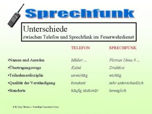 Unterschiede zwischen Telefon und Sprechfunk im Feuerwehrdienst TELEFON