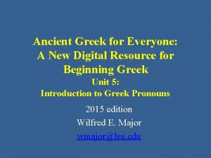 Ancient pronouns