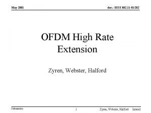 May 2001 doc IEEE 802 11 01282 OFDM