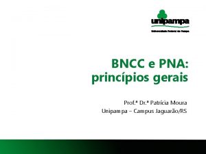 BNCC e PNA princpios gerais Prof Dr Patrcia