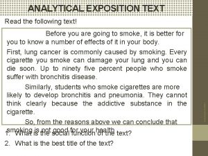 Read the following text Read the following text