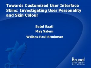 Towards Customized User Interface Skins Investigating User Personality