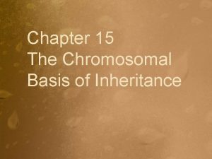 Chapter 15 The Chromosomal Basis of Inheritance Timeline