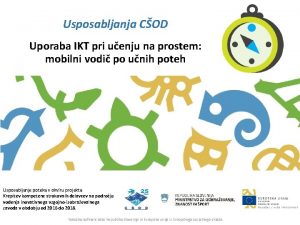 Usposabljanja COD Uporaba IKT pri uenju na prostem