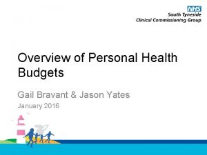 Overview of Personal Health Budgets Gail Bravant Jason