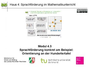 Haus 4 Sprachfrderung im Mathematikunterricht Modul 4 3