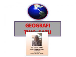 GEOGRAFI TING SATU Pn Salmah Md Ali Guru