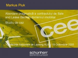 Markus Piuk Abordare pragmatic a contractului de Sale