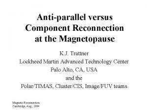 Antiparallel versus Component Reconnection at the Magnetopause K