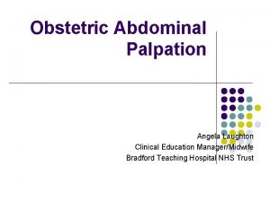 Obstetric Abdominal Palpation Angela Laughton Clinical Education ManagerMidwife