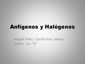 Halogenos y anfigenos