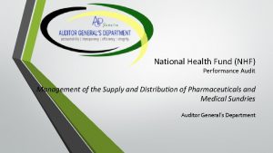 National Health Fund NHF Performance Audit Management of