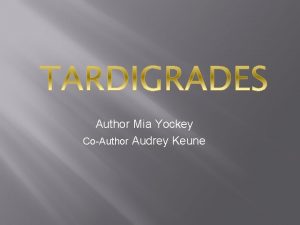 Author Mia Yockey CoAuthor Audrey Keune IDENTIFICATION v