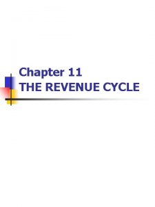 Chapter 11 THE REVENUE CYCLE Introduction Revenue cycle