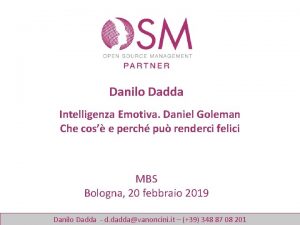 Danilo Dadda Intelligenza Emotiva Daniel Goleman Che cos