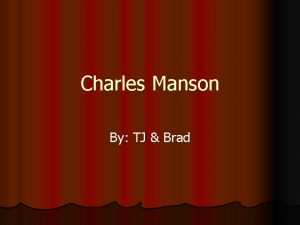 Charles Manson By TJ Brad Black Bird Blackbird