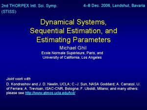 2 nd THORPEX Intl Sci Symp STISS 4