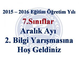 2015 2016 Eitim retim Yl 7 Snflar Aralk