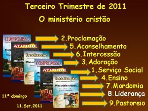 Terceiro Trimestre de 2011 O ministrio cristo 11