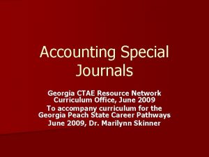 Accounting Special Journals Georgia CTAE Resource Network Curriculum