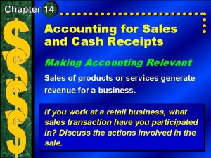 Accounting for Sales and Cash Receipts Making Accounting