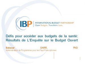 Dfis pour accder aux budgets de la sant