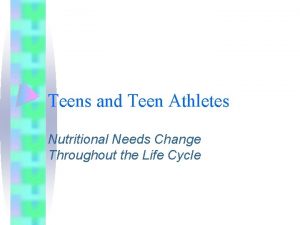 Teens and Teen Athletes Nutritional Needs Change Throughout