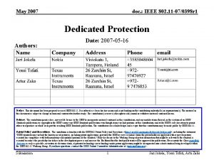 May 2007 doc IEEE 802 11 070398 r