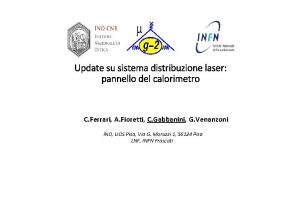 Update su sistema distribuzione laser pannello del calorimetro
