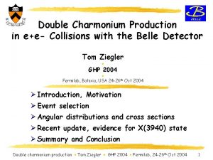 Double Charmonium Production in ee Collisions with the