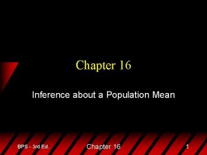 Chapter 16 Inference about a Population Mean BPS