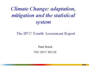 Climate Change adaptation mitigation and the statistical system