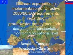 German experience in implementation of Directive 200060EC requirements