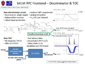 b KLM RPC Frontend Discriminator TDC W Jacobs