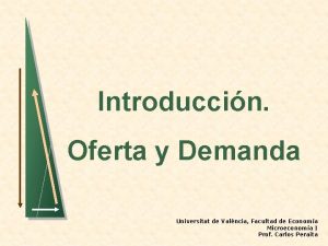 Introduccin Oferta y Demanda Universitat de Valncia Facultad