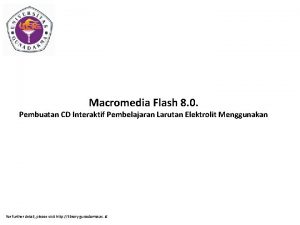 Macromedia Flash 8 0 Pembuatan CD Interaktif Pembelajaran