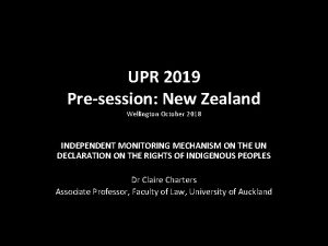UPR 2019 Presession New Zealand Wellington October 2018
