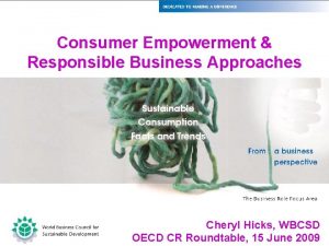 Consumer Empowerment Responsible Business Approaches business role WBCSD