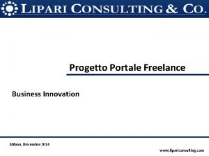 Progetto Portale Freelance Business Innovation Milano Novembre 2014