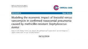 24122018 Background Nosocomial Pneumonia is the second most