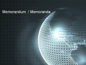 What is a memoranda