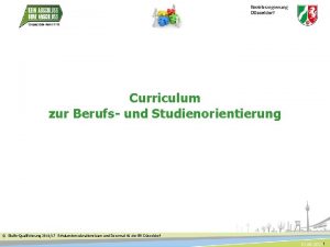 Curriculum zur Berufs und Studienorientierung 1 Stu BoQualifizierung