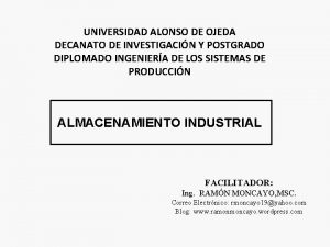 UNIVERSIDAD ALONSO DE OJEDA DECANATO DE INVESTIGACIN Y