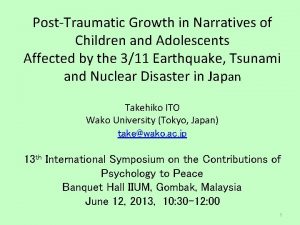 PostTraumatic Growth in Narratives of Children and Adolescents