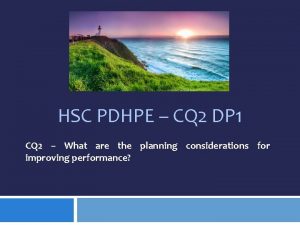 HSC PDHPE CQ 2 DP 1 CQ 2