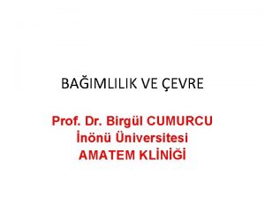 BAIMLILIK VE EVRE Prof Dr Birgl CUMURCU nn