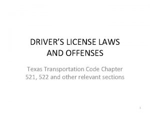 Texas transportation code 521