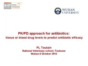 PKPD approach for antibiotics tissue or blood drug