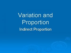 Variation and Proportion Indirect Proportion The formula for